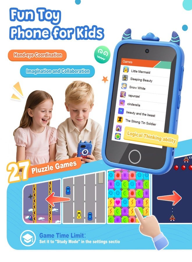 Yehtta Kids Phone with Dual Camera, 3.5'' Touchscreen Kids Smart Phone for Boys Age 3-10 Christmas Birthday Gifts, Educational Toys Phone with Music Player, Habit Tracker, ABC Learning - Image 5